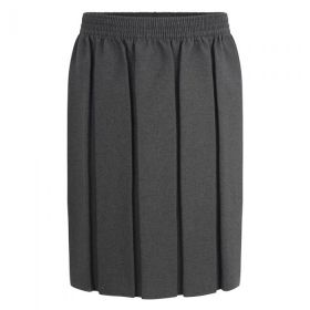 Grey Boxed Pleat Skirt