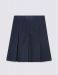 Stitched Down Boxed Pleat Skirt-Navy-8-9