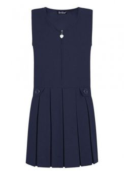Brillar  Navy  Zip Front Pinafore-9-10-Navy