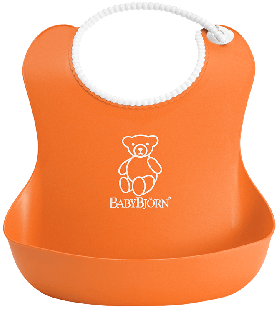 Bjorn Plastic Baby Bib - Orange