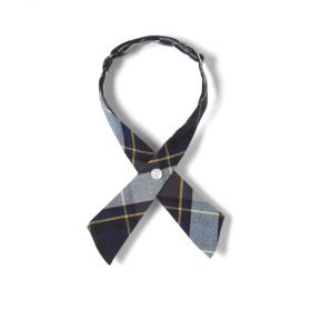 French Toast Blue Gold Plaid Cross Tie