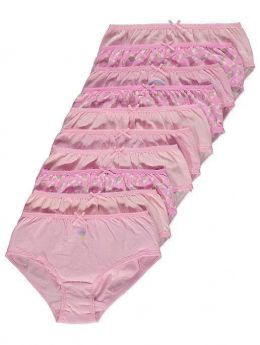 Girls Rainbow Pink Briefs-Pack of 10